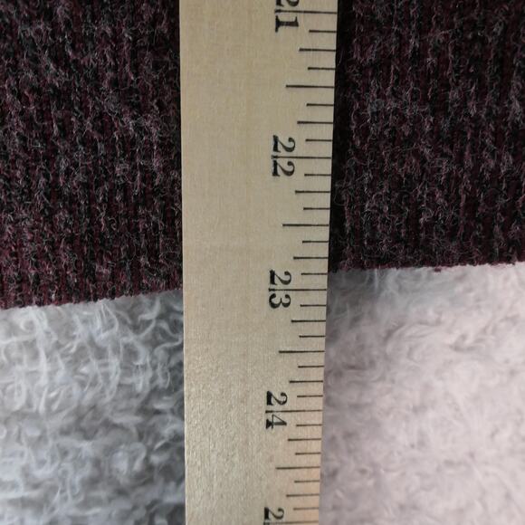 Band Of Gypsies Sweater Womens Medium Burgundy V Neck Balloon Sleeve Fuzzy Soft - Picture 7 of 9